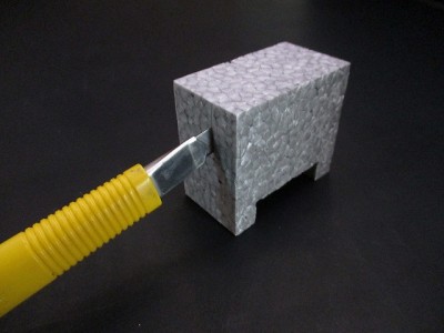 コア箱用ブロック型スペーサーS-M　発泡スチロール・グレータイプ 加工も簡単